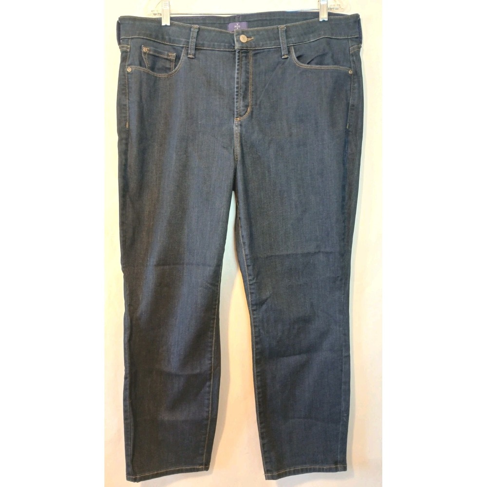 NYDJ Clarissa Ankle Jeans Women's Plus Size 18W  Dark Wash Stretch Denim  D143